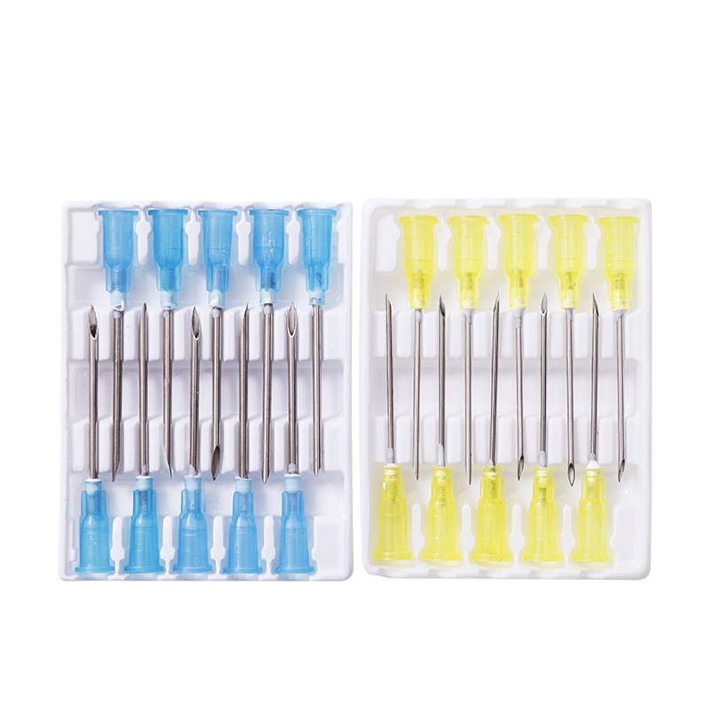 Aguja desechable de plástico aguja de jeringa de vacuna N ° 7 N ° 9 N ° 12 N ° 16 aguja desechable de nylon