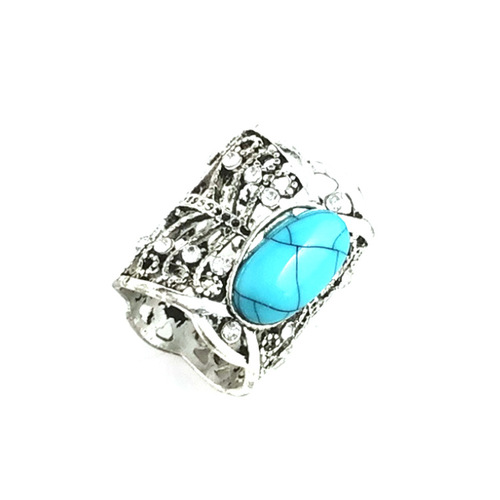European and American vintage turquoise jewelry diamond hollow butterfly scarf buckle