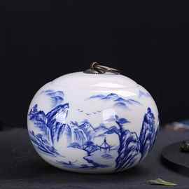 青花瓷手绘礼品陶瓷茶叶罐 景德镇定制陶瓷茶叶罐