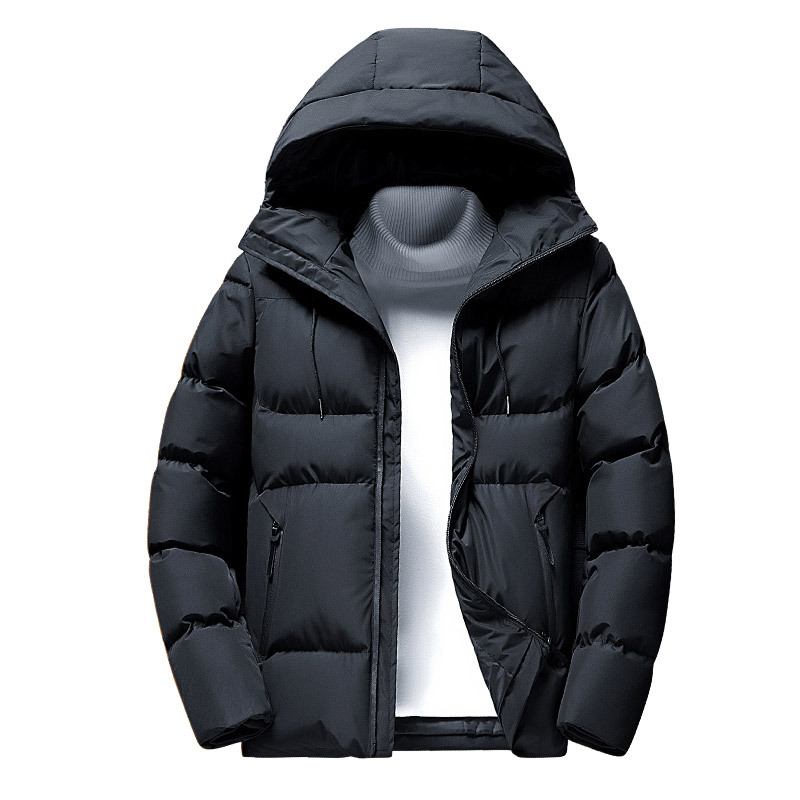 Amazon otoño y invierno hombres con capuzas engrosados de algodón sólido de gran tamaño casual versátil de moda de algodón hombre