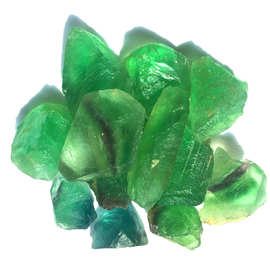 天然绿色萤石原石 单晶体 雕刻料 七彩萤石原石小块 水晶原石批发