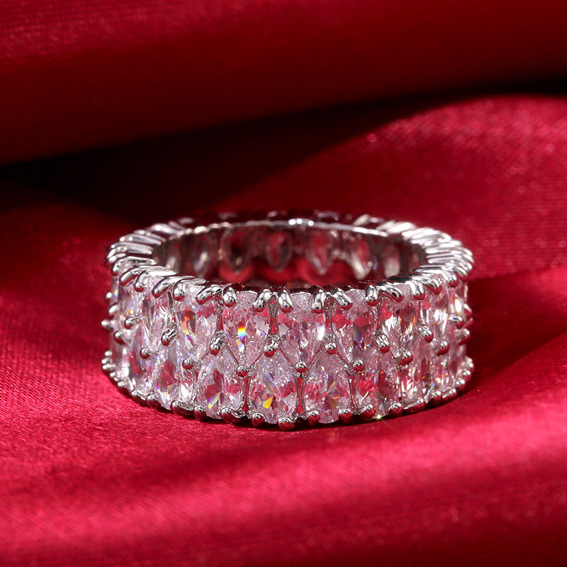 Bague zircon double goutte accessoire de mode élégant_voghion.com