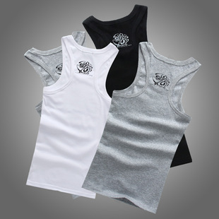 Summer White Men's I-shaped Vest Men's Youth Slim-fit Elastic Base Men's Fitness Sports Sweat Vest Trendy