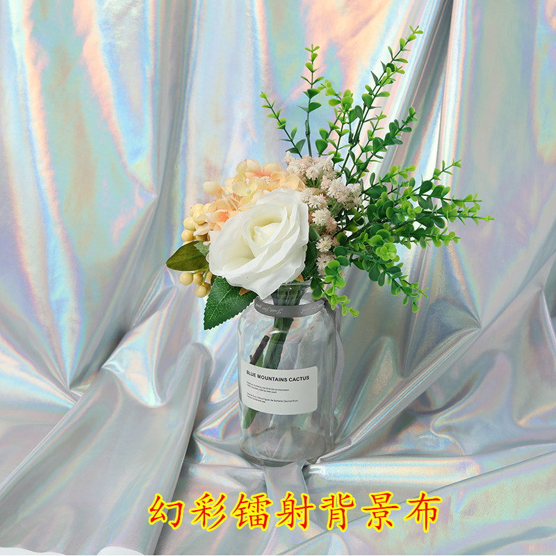 幻彩镭射烫金布ins拍照背景布抖音网红爆款婚礼派对演出服面料