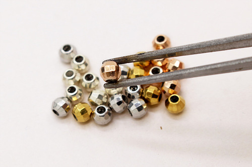 S925 sterling silver adjustable silicone beads DIY handmade bracelet necklace spacer beads fixed special beads cut surface positioning beads