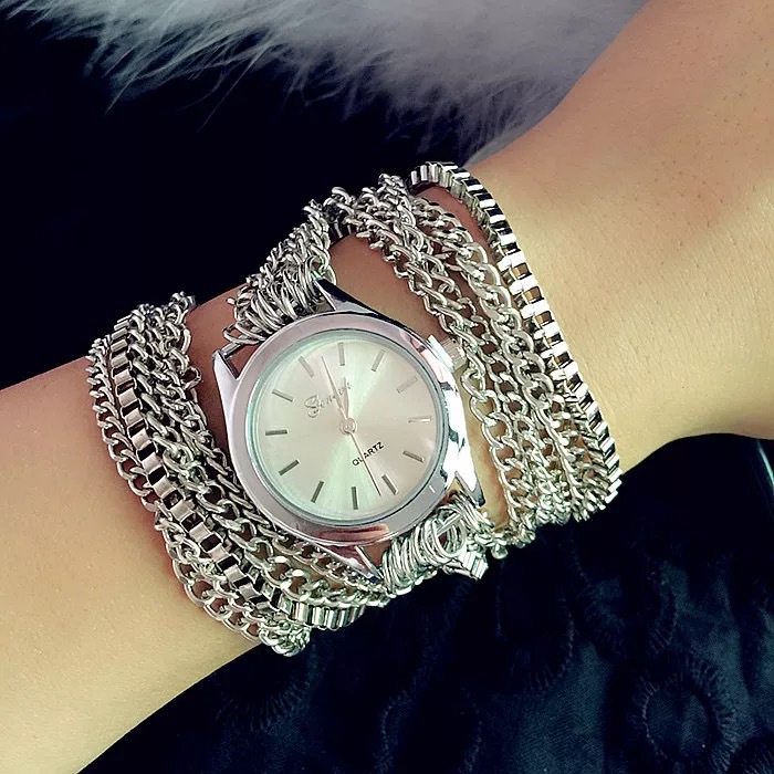 Watch Popular Foreign Trade Long Hand Chain Watch Women's Watch Geneva Chain Watch European And American Style Fashion Watch