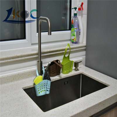 瀝水架可調節按扣式水槽收納挂籃 廚房置物架水龍頭海綿瀝水架