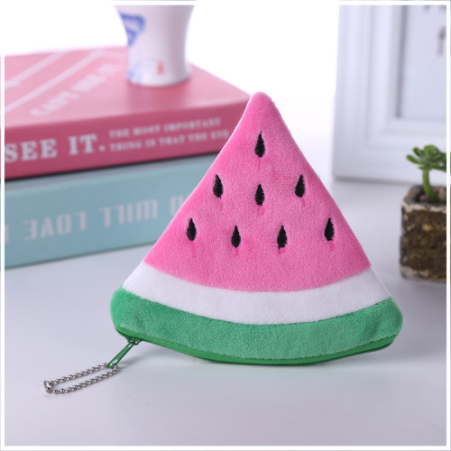Korean version watermelon bag orange pineapple fruit mobile phone bag cartoon plush coin purse key bag manufacturer wholesale