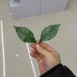仿真植物仿真花叶编织袋  两叉过胶布叶子 植物墙装饰把束布料编