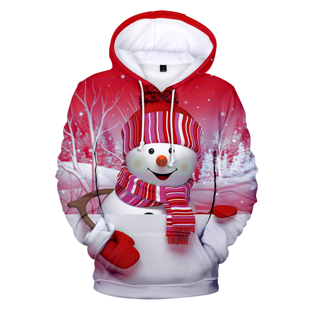 Pull à capuche Noël 3D bonhomme de neige - Ref 3423547 Image 146