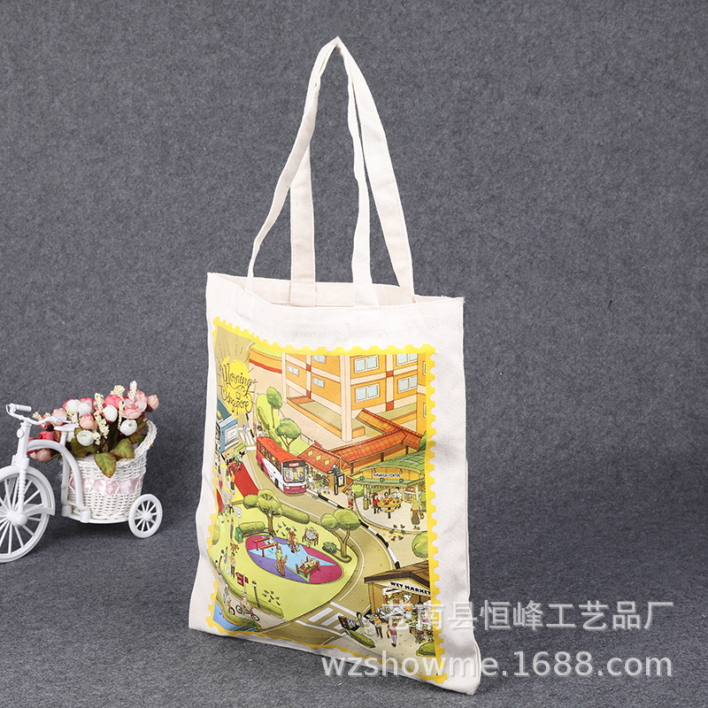 手提帆布袋定做通用彩印棉布袋创意广告宣传超市购物袋定制logo