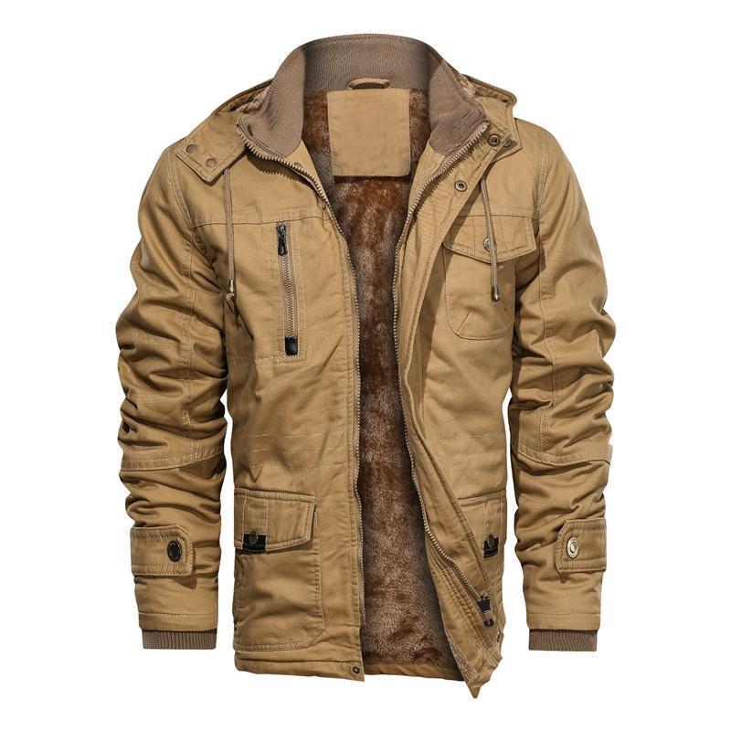 Cross-Border Jacket Men's Velvet Cotton Outwear Autumn and Winter European and American Workwear Jacket for Young and Middle-Aged Men Factory Direct Sales Cross-Border Jacket Men's Velvet Cotton Outwear Autumn and Winter European and American Workwear Jacket for Young and Middle-Aged Men Factory Direct Sales