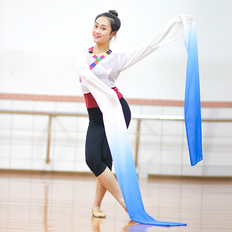 Manga de agua gradiente de color clásica Ópera de Pekín Xizango manga de agua adultos niños práctica clásica Jinghong traje de rendimiento de danza