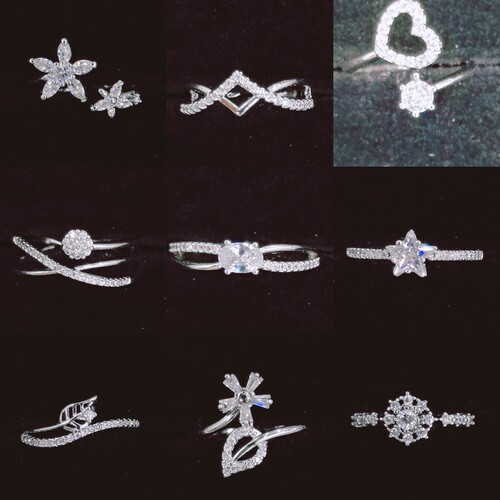 Foreign trade export jewelry Korean style crystal inlaid diamond hollow living ring wholesale boutique jewelry store