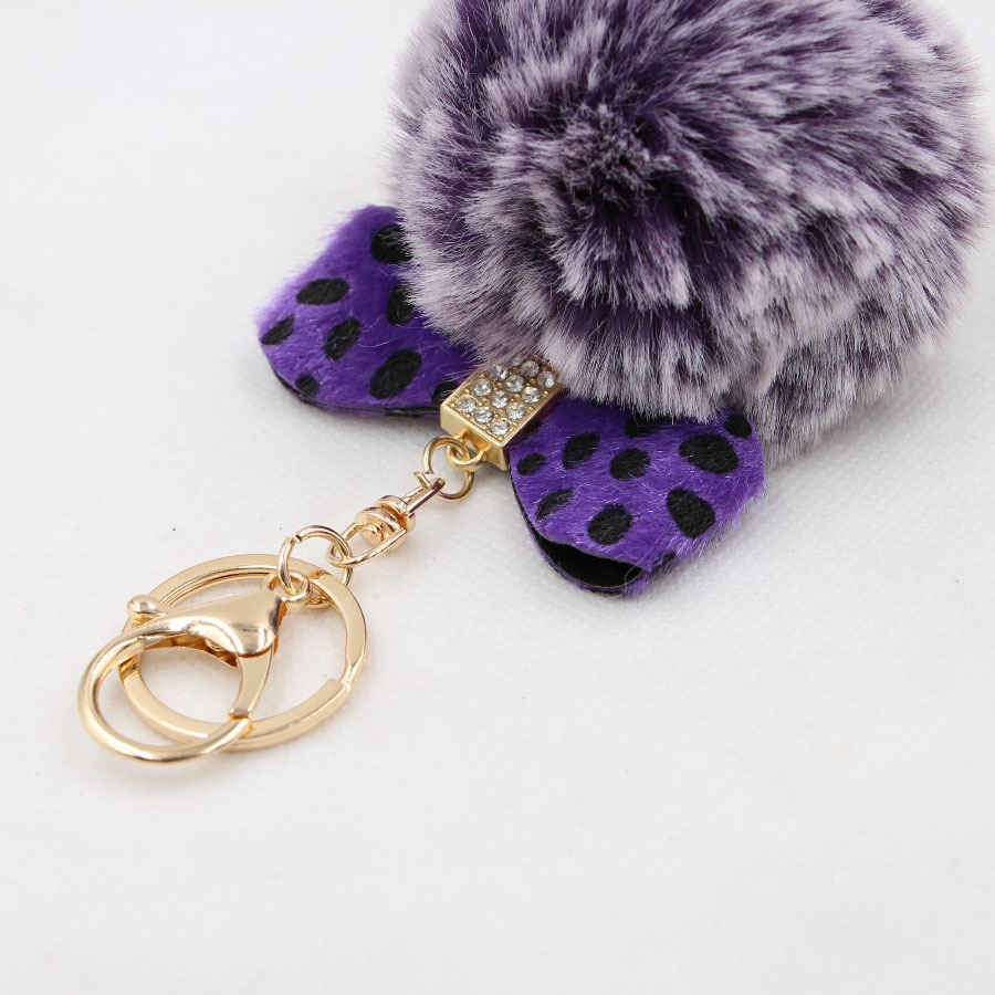 1 Piece Fashion Bow Knot Leopard Pu Leather Women's Bag Pendant Keychain display picture 5