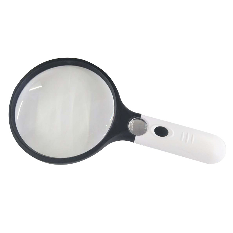 手持式塑料框架手柄亚克力大镜面带灯LED老人阅读看报高清放大镜