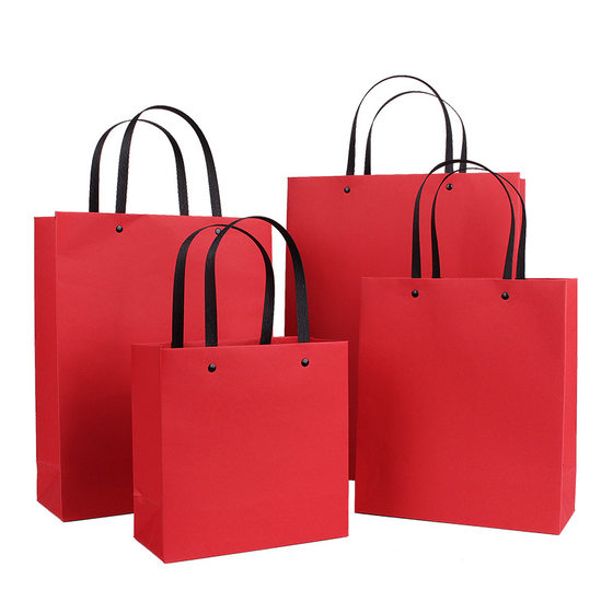 Rivet Kraft paper portable paper bag tea wedding advertising cosmetics clothing custom printed spot