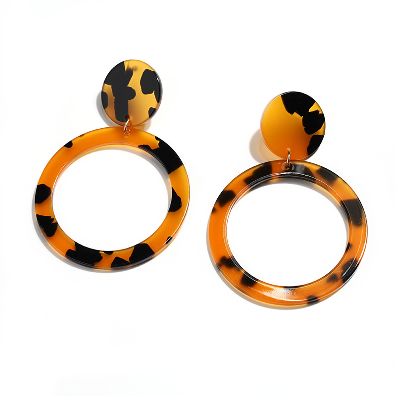 Fashion Leopard Print Hollow Acrylic Earrings display picture 10