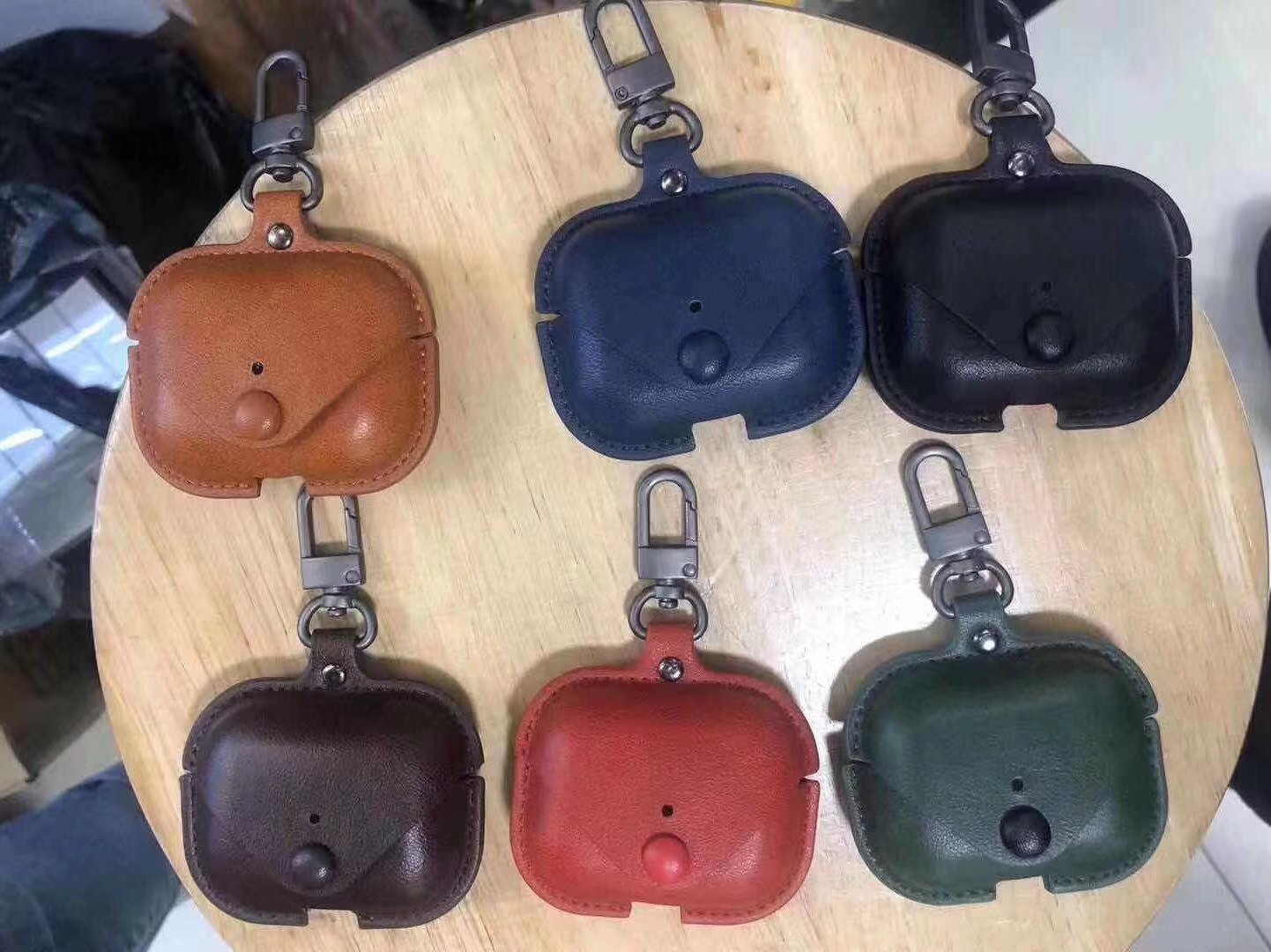 Classic Style Commute Color Block Imitation Leather Bluetooth Earbuds Case display picture 1