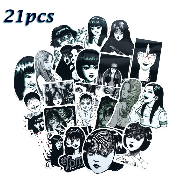 Ito Runer stickers Fujiang horror decorative stickers slug girl dark cartoon stickers cartoon peripheral Ito Runer stickers Fujiang horror decorative stickers slug girl dark cartoon stickers cartoon peripheral