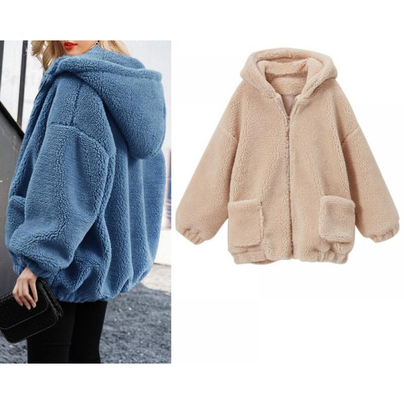 Sheep velvet overcoat have cash less than that is registered in the accounts new pattern Lambswool Fur imitation coat Hooded have cash less than that is registered in the accounts Women's wear