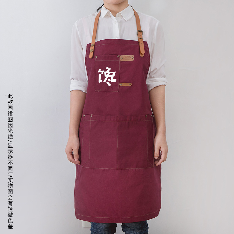 Simple estilo japonés pareja café restaurante chef delantal arte estudiante pintura antiincrustante TRABAJO ROPA logotipo impreso personalizado