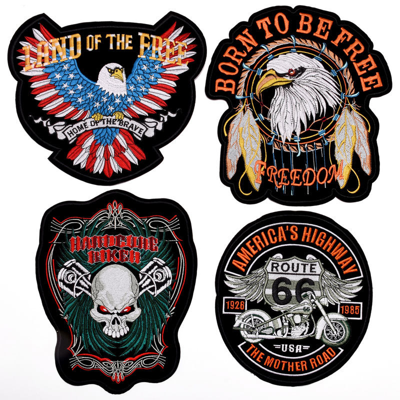 Large Embroidered Halloween Style Punk Skull Cloth Sticker Clothes Decorative Sticker Patch Adhesive Large Embroidered Halloween Style Punk Skull Cloth Sticker Clothes Decorative Sticker Patch Adhesive