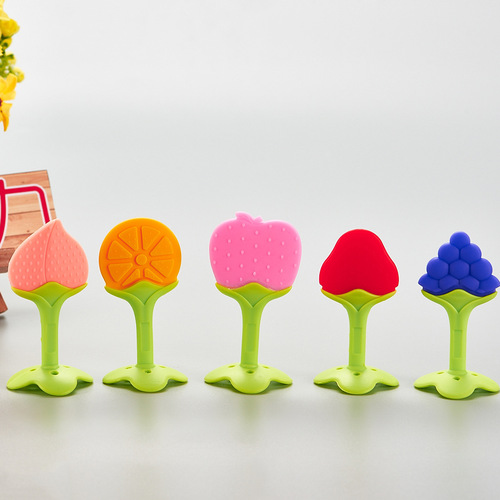 Infants' teether, baby teething stick, fruit teether, strawberry orange grape fruit teether, tasteless