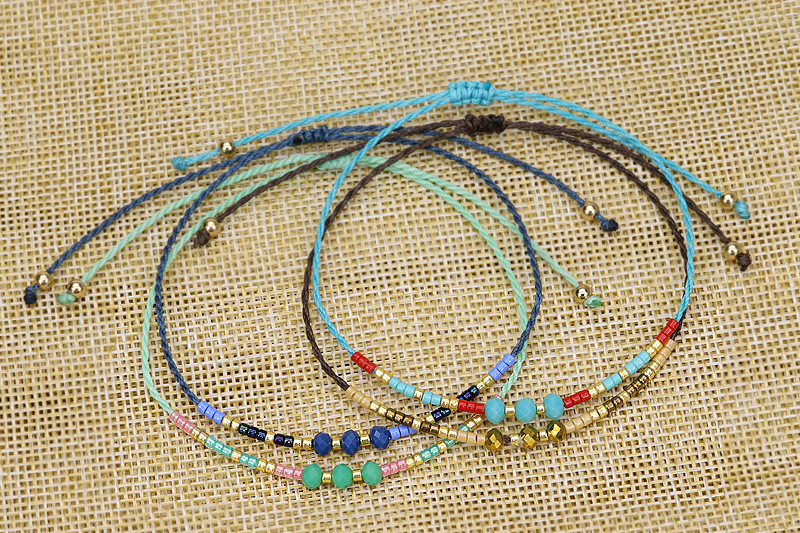 3g Weight Drawstring Bracelets Classification 1 Piece Quantity Holiday, Daily Occasion Artificial Crystal, Seed Bead, rope Material Geometric Pattern Women's Gender Retro Style Retro Geometric Artificial Crystal Seed Bead Rope Women's Drawstring Bracelets 5