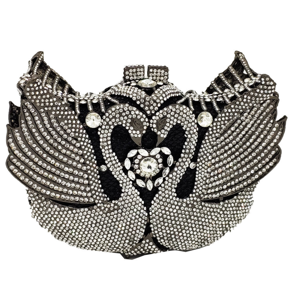 Fashion Women's Bag New Fashion Swan Diamond Bag Dinner Bag Party Clutch Ladies Evening Bag display picture 9