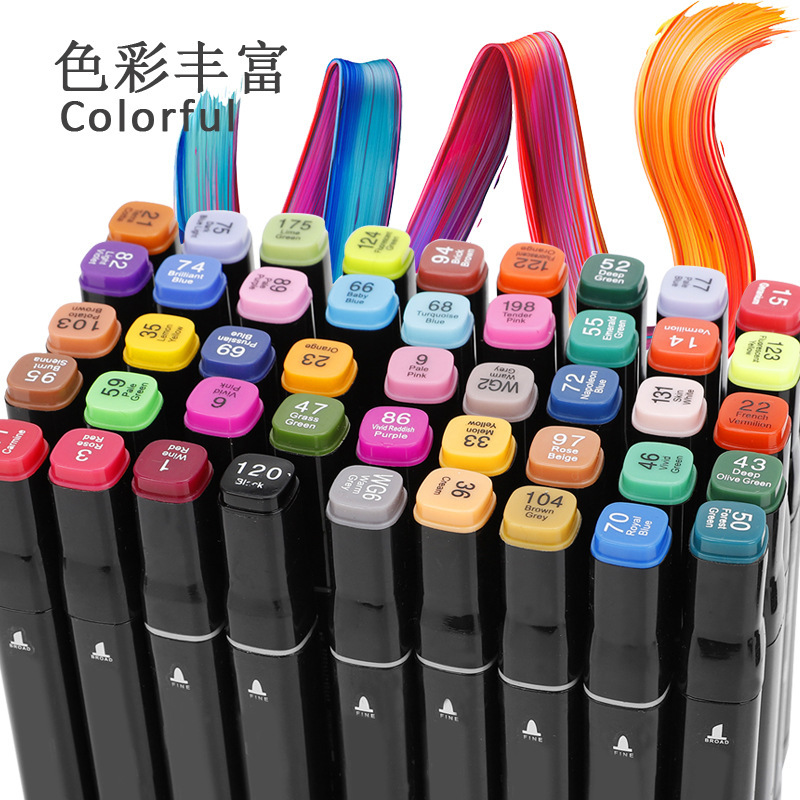 painting touch marker pen Double head alcohol Oily marker pen suit 40 colour 60 colour 80 Color marker