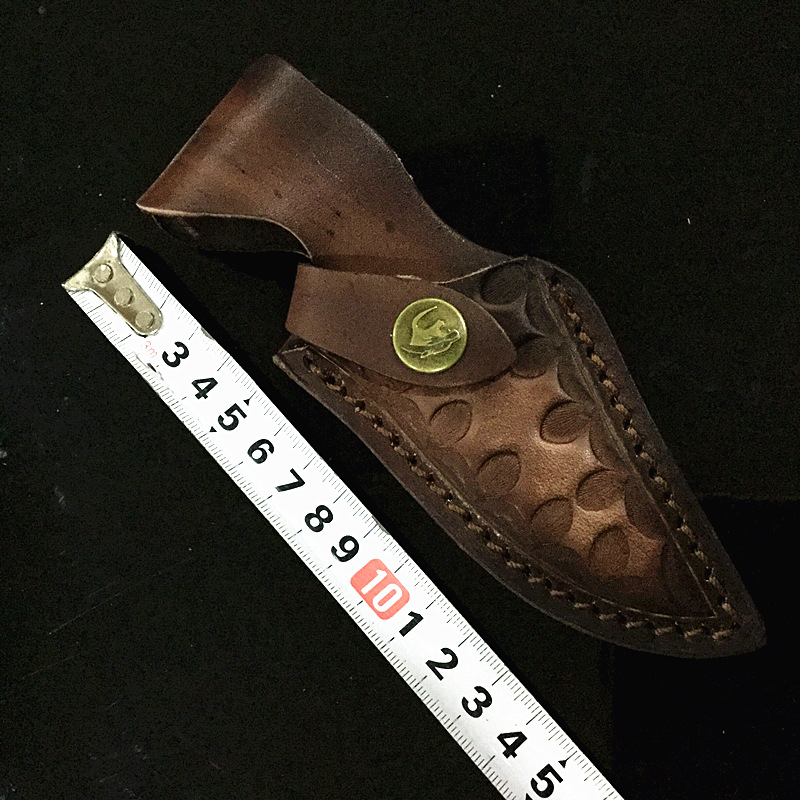 户外雕花刀套三角刺套子新款牛皮真皮防身刀刀鞘刀具