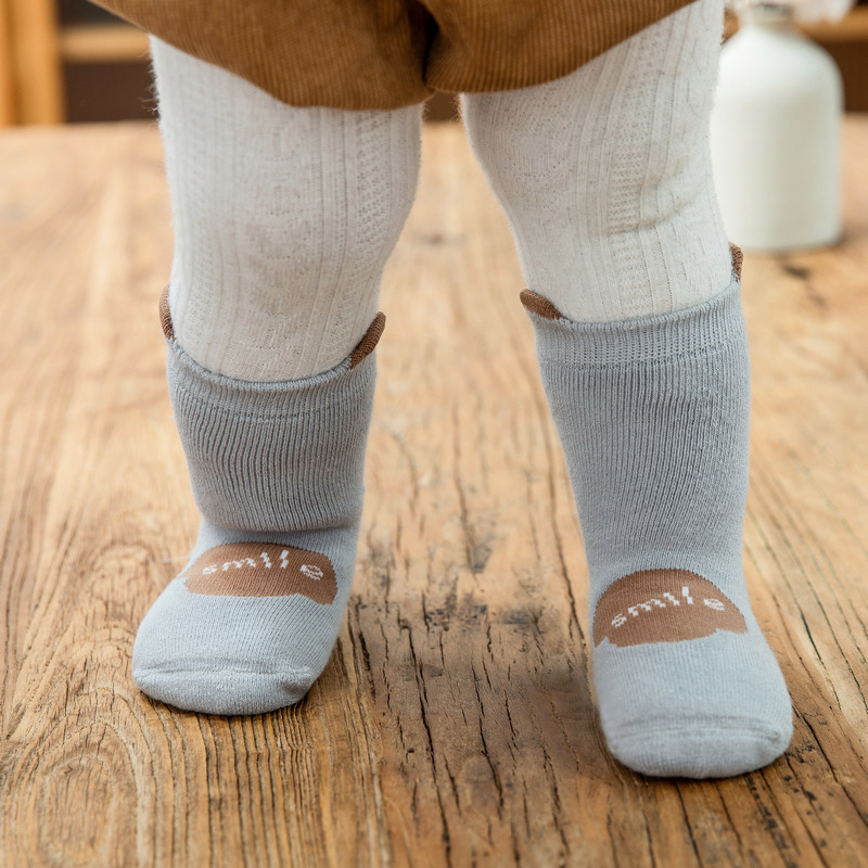 Демисезонные детские носки, мультяшное полотенце для младенца, увеличенная толщина, английский