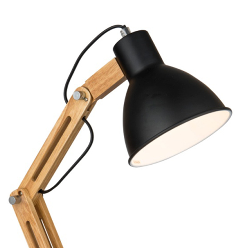 北欧ins简约创意卧室书房学生宿舍办公室实木艺铁艺折叠护眼台灯