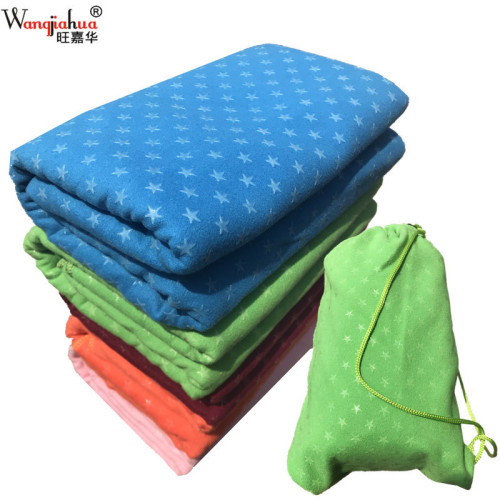 Flannel yoga towel star pattern grain pattern sweat-absorbent towel fitness yoga blanket with backpack
