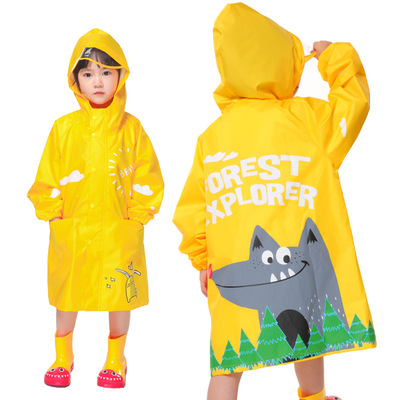 儿童雨衣男女童卡通雨披斗篷恐龙创意图案设计工厂小批量定制LOGO|ru