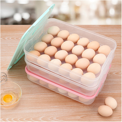 pp塑料冰箱收纳盒透明长方形抽屉式鸡蛋食品冷冻储物盒密封保鲜盒|ru