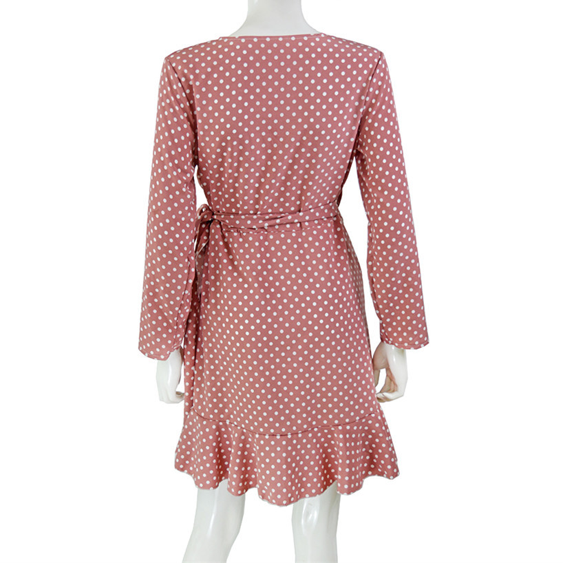 Popular Sexy Polka Dot Ruffled Irregular Asymmetric Autumn Clothing Dress 17 Popular Sexy Polka Dot Ruffled Irregular Asymmetric Autumn Clothing Dress