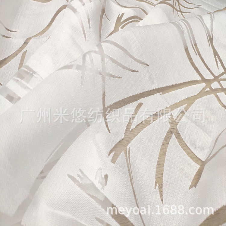 不规则抽象线条镂空 立体烧花工艺 斜纹丝滑裙装女装时装面料