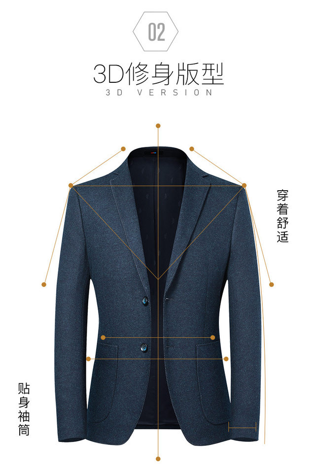 Áo vest nam dạ lông cừu dáng ôm cổ vest dài tay — Màu xanh, Màu xám, Màu đen chi tiết 5