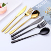 Factory 304 stainless steel knife fork spoon tableware hotel long -handed steak knife Western meal set titanium plated titanium tableware