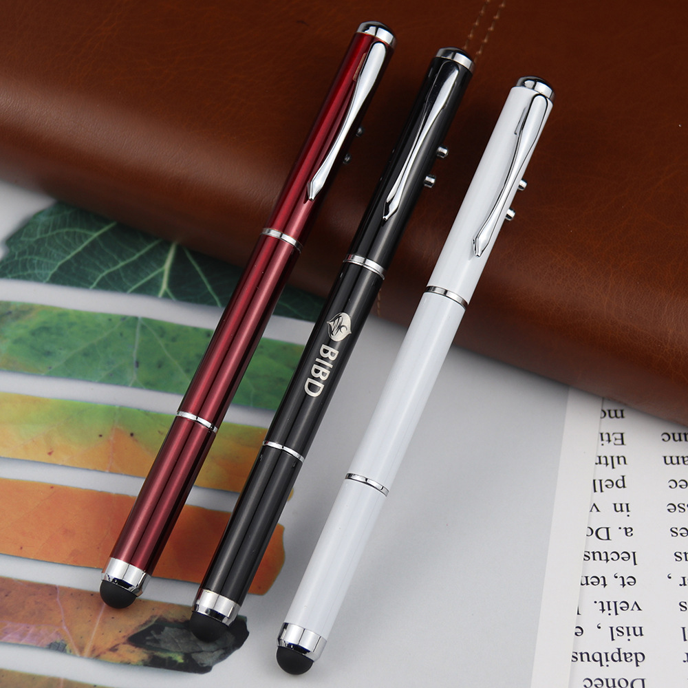 Manufactor Direct selling Metal multi-function Capacitive pen write lighting Touch screen Four ball pen Business gifts customized