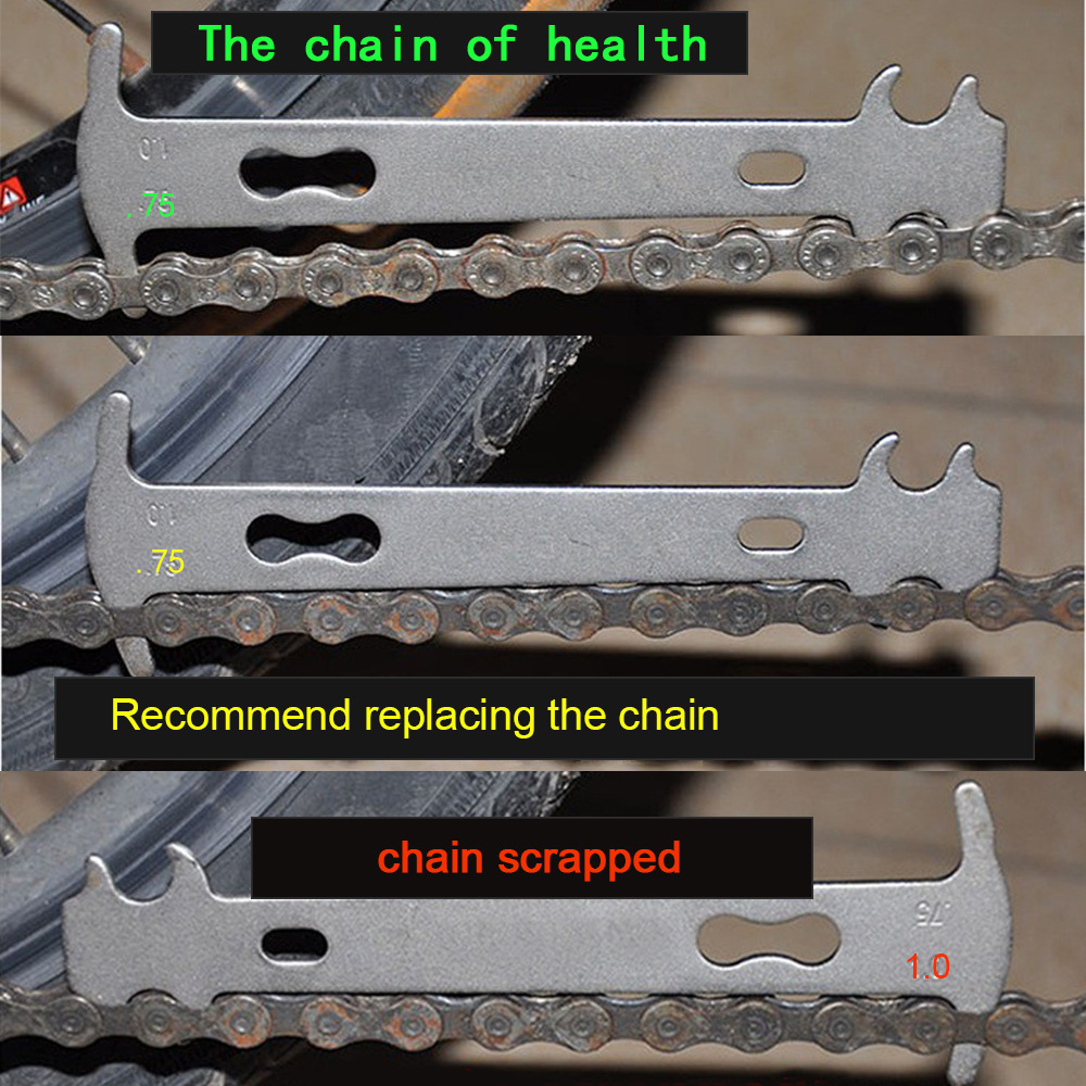 ZTTO/Chaser Medidor de cadena de bicicleta Medidor de cadena de herramienta de bicicleta Medidor de desgaste de cadena