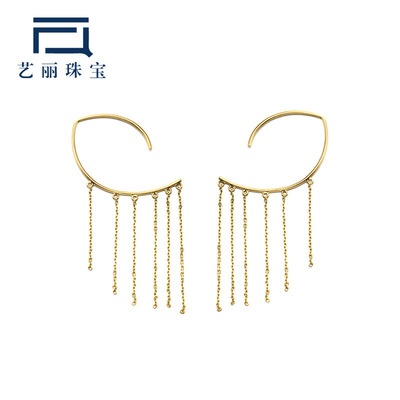 新款日韩版9K黄金气质流苏耳环女长款 艺丽首饰时尚百搭黄金耳饰|ms