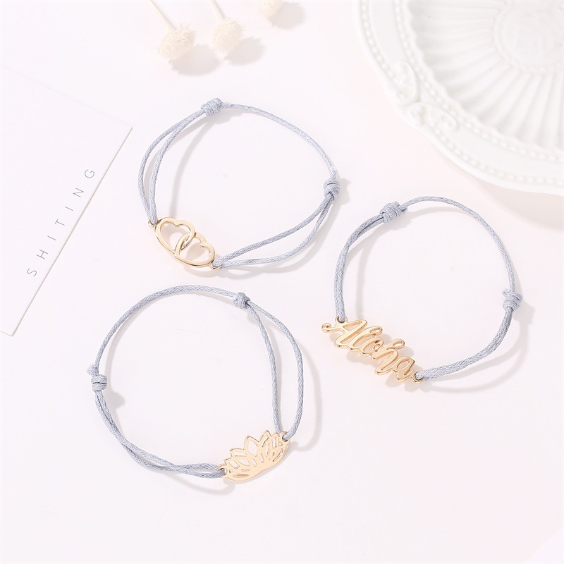 Fashion Three-piece Letter Boho Style Alloy Bracelet  Wholesale display picture 4