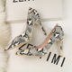 9288-11 European and American fashion simple high heel, shallow serpentine pointed sexy nightclub slim high heel single shoes