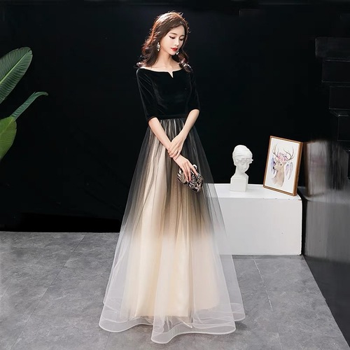 green emerald velvet dress Azaria Black and Cream Dress main image 1