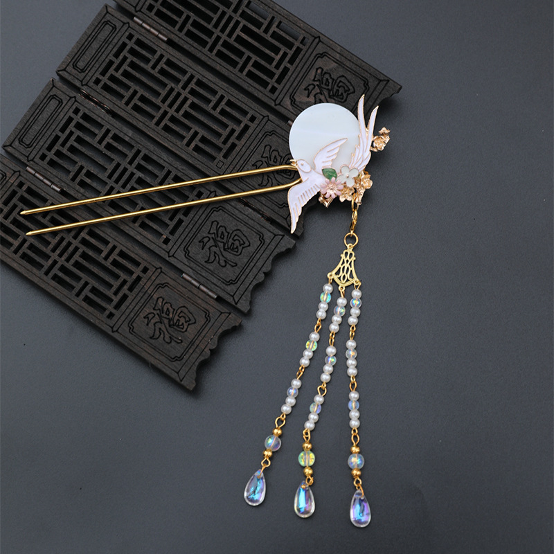 Chinese style Original design manual make Antiquity Hairpin Step shake Tassel paragraph Hairdressing Hairpin personality Retro