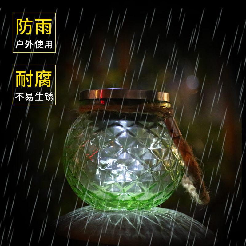 亚马逊跨境爆款LED圣诞太阳能灯玻璃瓶吊灯户外灯花园桌面装饰灯