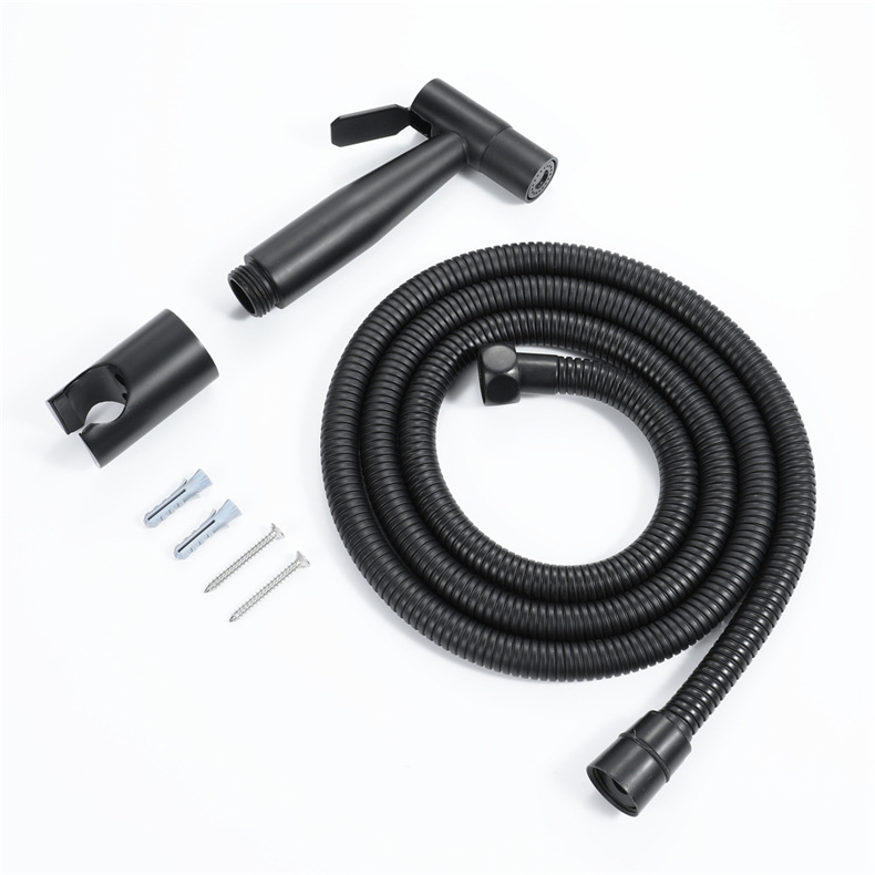 HIDEEP Black Toilet Spray Gun Set, Stainless steel Sanitary faucet, Copper Spray gun, Toilet Flusher HI09021A undefined